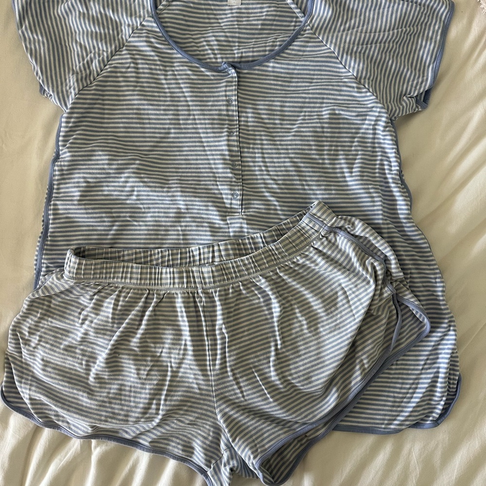 Lake Pajama Striped Shorts Set - 100% Cotton